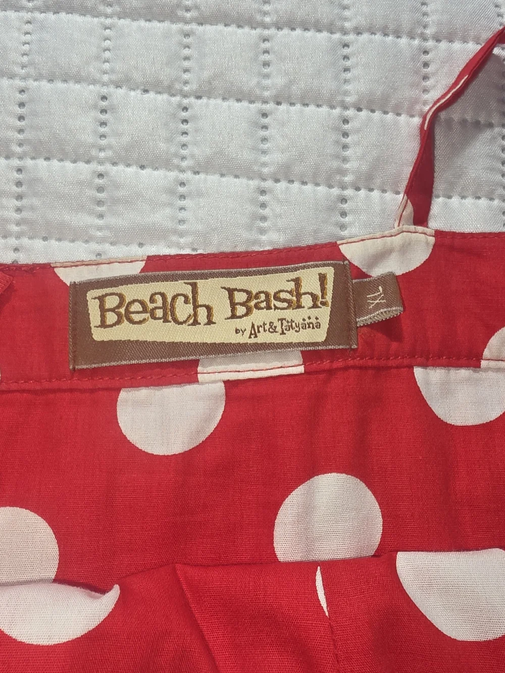 Womens Red and White Polka Dot Dress